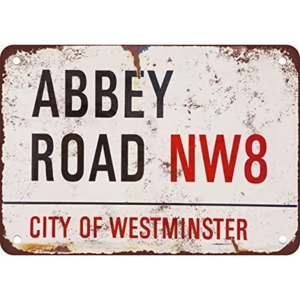 Abbey Road Vintage Look Reproduction Metal Tin Sign