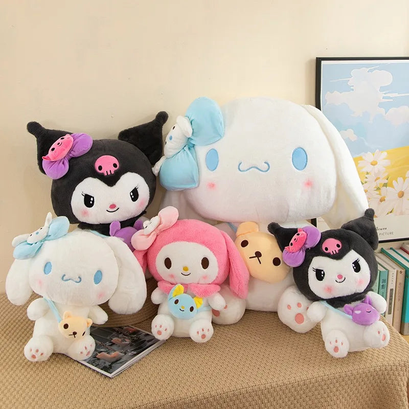 Sanrio Kuromi Plush Dolls 40/50cm kawaii My Melody Cinnamoroll Soft Stuffed animals Anime Figure Pillow Cartoon Decor Kids Toys