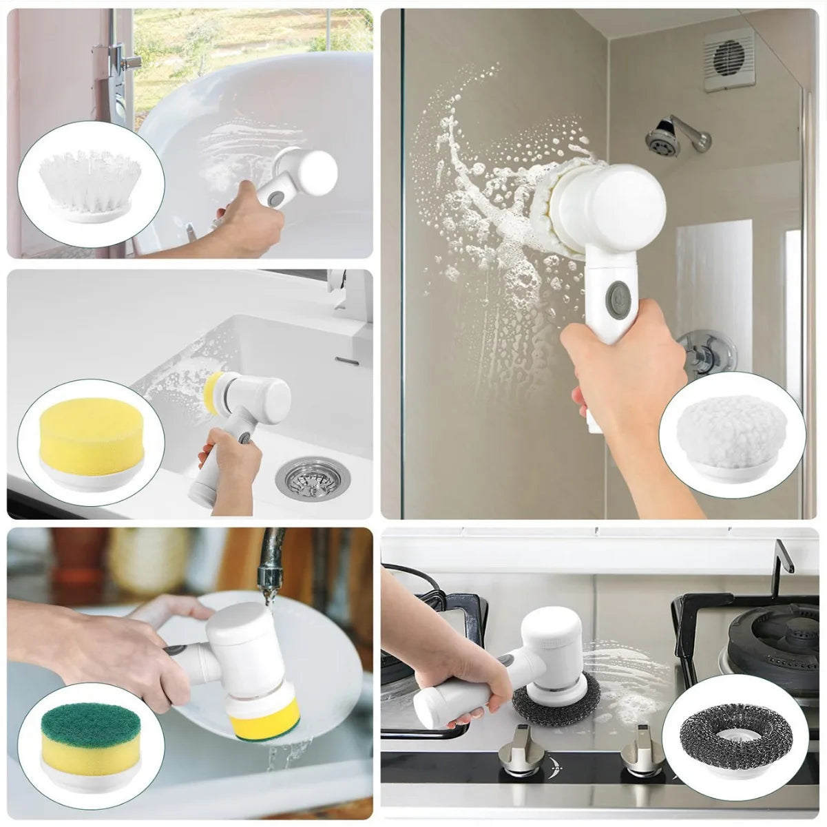 Xiaomi Electric Cleaning Brush Household Appliances Cordless Electric Floor Scrubber Replaceable Brush Head Household Cleaning