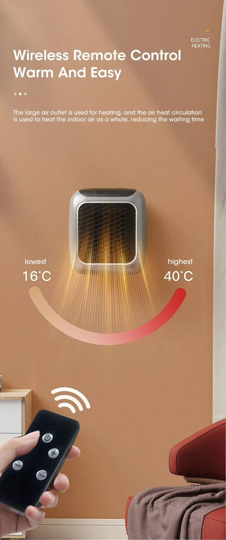 Portable Electric Heater EU Small Solar Energy Saving Fast Heating Bedroom Heater Home Use Warming Device Compact Size