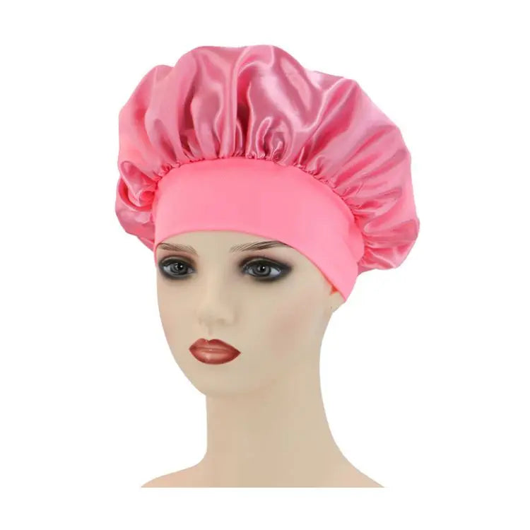 Large Satin Bonnet,Silk Bonnet Hair Wrap for Sleeping, Sleep Cap With Elastic Soft Band, Big Bonnets for Women Hair Care