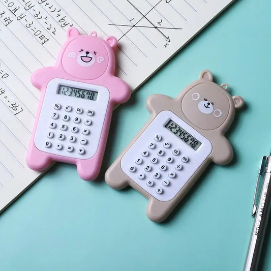 Mini Cartoon Calculator Pocket Size 8 Digits Display Portable Kawaii Small Button Calculate Students School Calculating Supplies