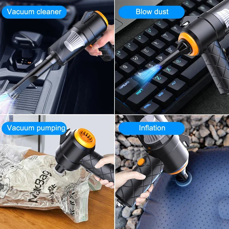 Wireless car mounted 6000pa vacuum cleaner, household small rechargeable handheld powerful indoor sofa desktop vacuum cleaner