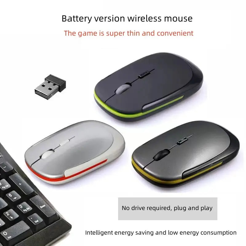 Ultra-thin Mouse 2.4Ghz Mini Wireless Optical Gaming Mouse Mice& USB Receiver Wireless Computer Mouse For PC Laptop