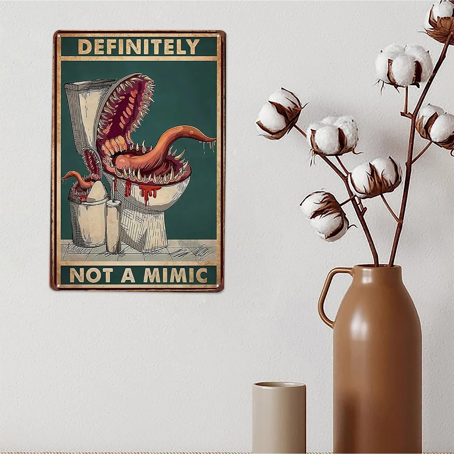 Metal Tin Signs, Retro Poster, Dice Game, Halloween, Living, Toilet Decor, Wall Panel, Definitely Not A Mimic