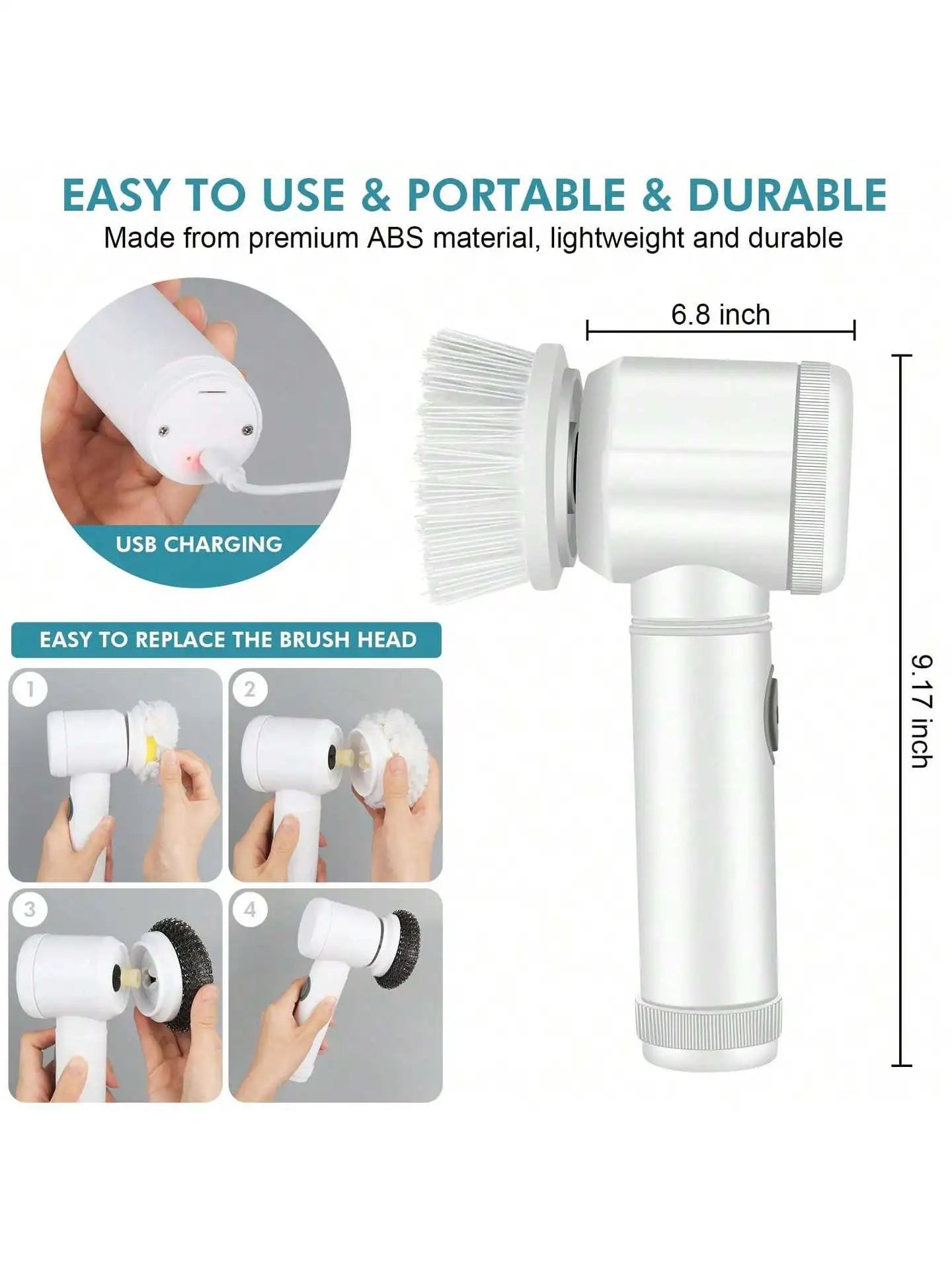 Xiaomi Electric Cleaning Brush Household Appliances Cordless Electric Floor Scrubber Replaceable Brush Head Household Cleaning