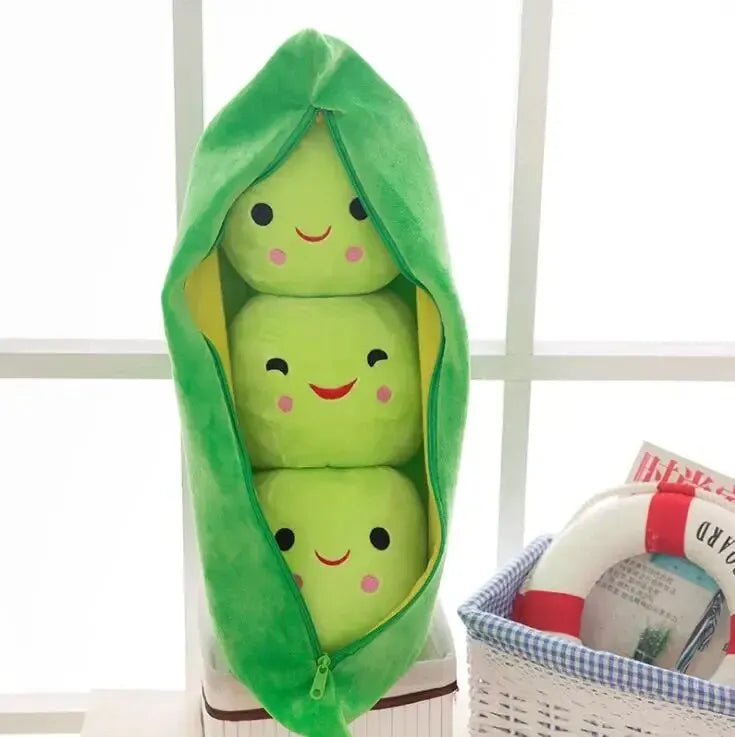 Cute Plush Peas Filled Plant Toy Creative Pea  Children Kawaii Doll Bean Baby Pillow Cushion  Girl Gift