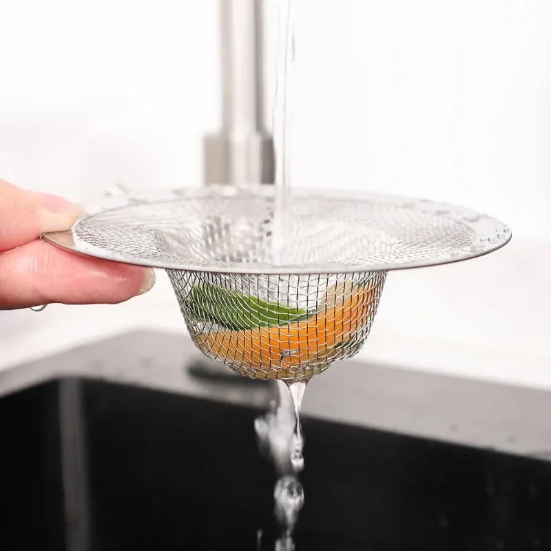 Stainless Steel Sink Filter Kitchen Bathroom Floor Drain Mesh Filters Drain Basket Waste Screen Hole Trap Strainer Stopper (10 Pcs)