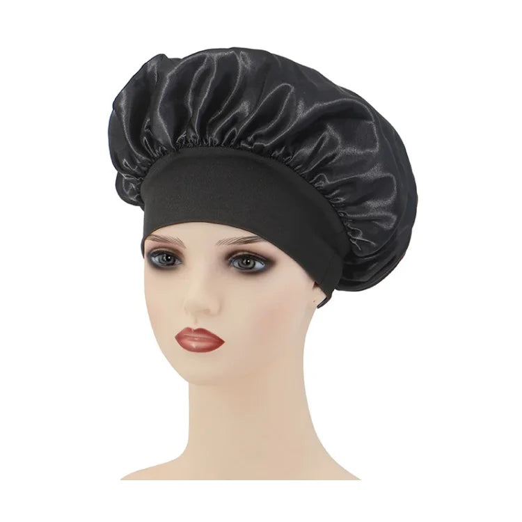 Large Satin Bonnet,Silk Bonnet Hair Wrap for Sleeping, Sleep Cap With Elastic Soft Band, Big Bonnets for Women Hair Care