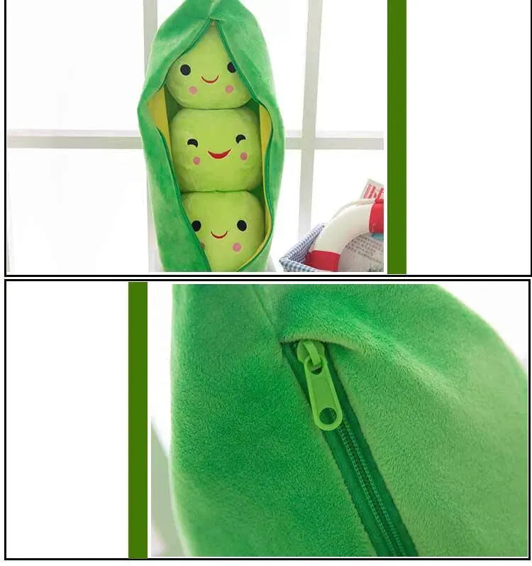 Cute Plush Peas Filled Plant Toy Creative Pea  Children Kawaii Doll Bean Baby Pillow Cushion  Girl Gift