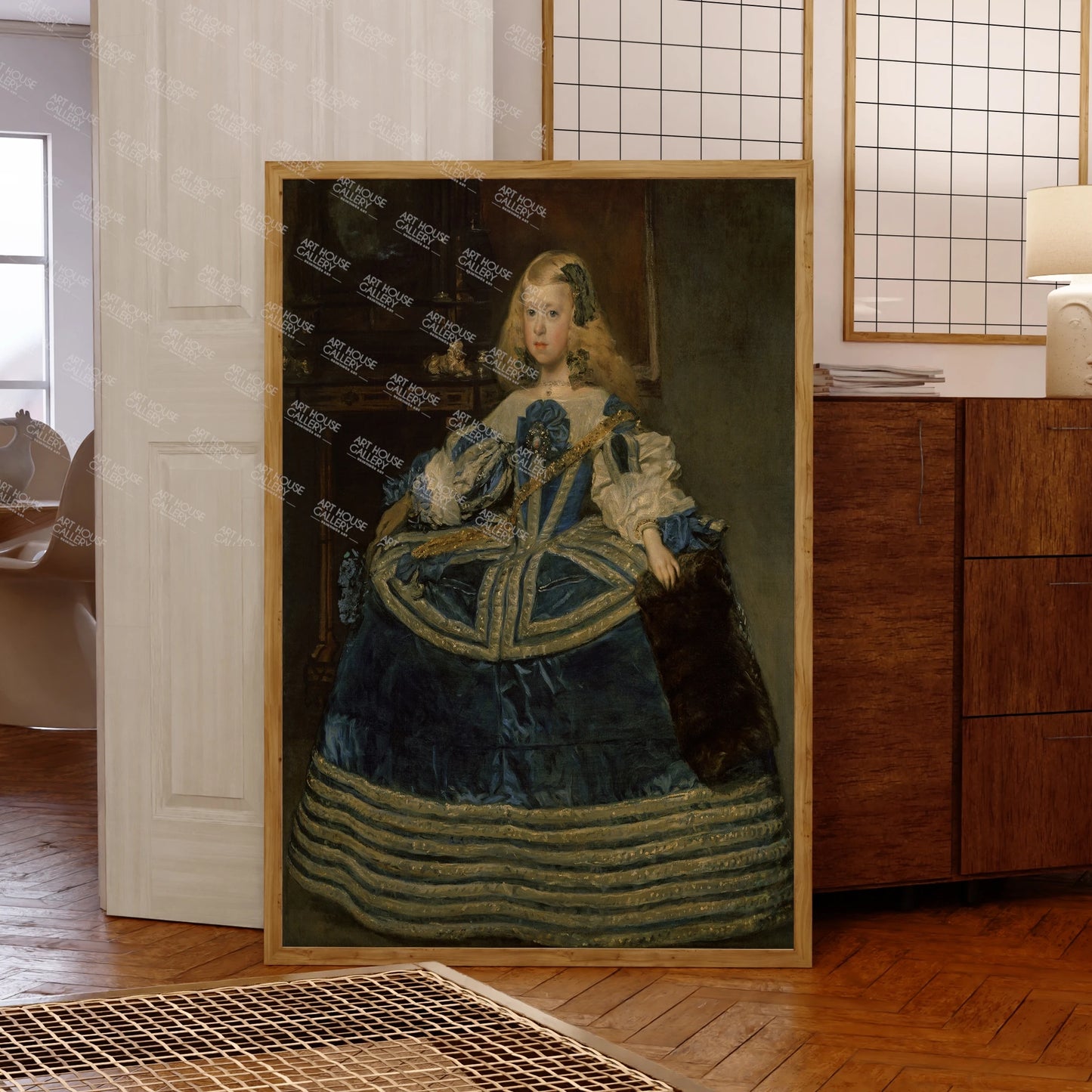 Retro Infanta Margarita Teresa In A Blue Dress Wall Art Prints Canvas Painting Poster Picture For Living Room Home Decor