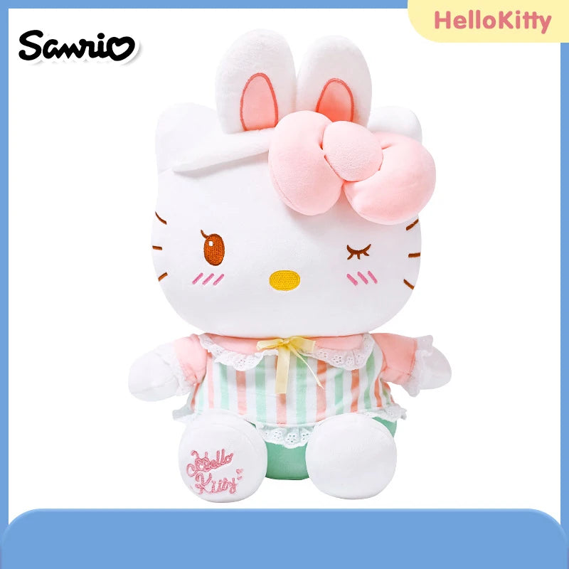 Anime Sanrio Hello Kitty Kulomi Cute Stuffed Plush Toys Plushies Soft Pillow Kawaii Pink Birthday Party Gift For Kid Girl Friend