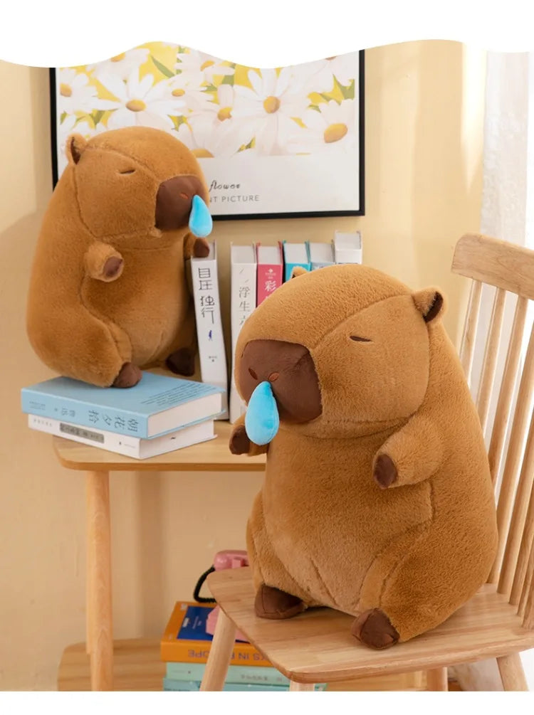 30-50cm Kapibala Cartoon Snot Capybara Plush Toy Kawaii Simulation Animal Ugly Cute Soft Stuffed Capybara Doll Throw Pillow Gift