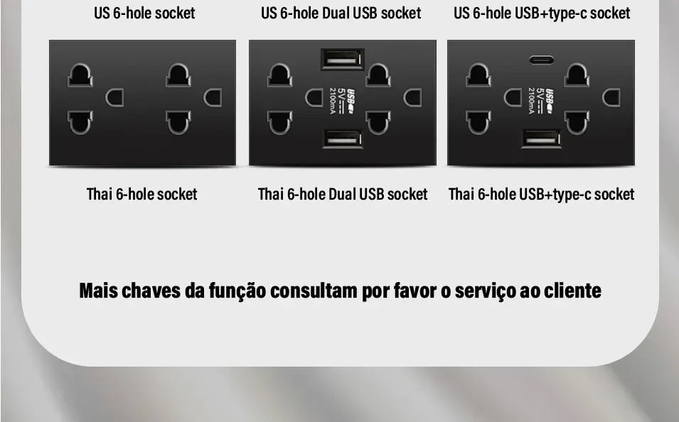 DELEFU Italian, EU, Multi-functional Free Combination USB Type C Wall Socket DIY Grey