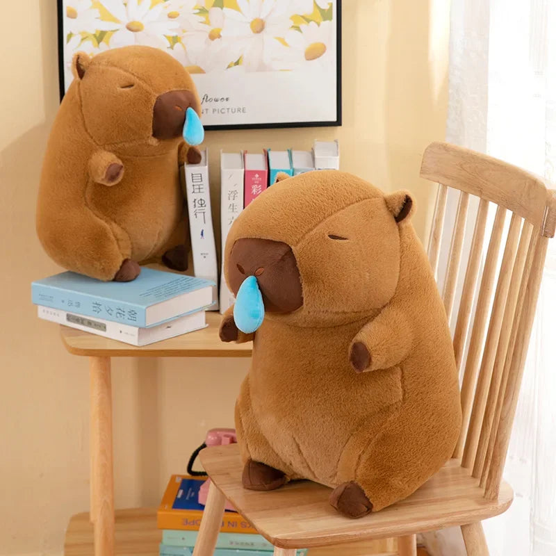 30-50cm Kapibala Cartoon Snot Capybara Plush Toy Kawaii Simulation Animal Ugly Cute Soft Stuffed Capybara Doll Throw Pillow Gift