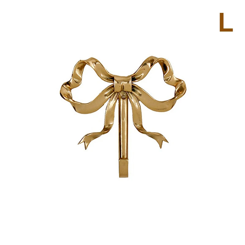 Nordic Retro Clothes Hook Coat Hook Bedroom Porch Bathroom Decoration Luxury Solid Brass Bow Shape Wall Hook