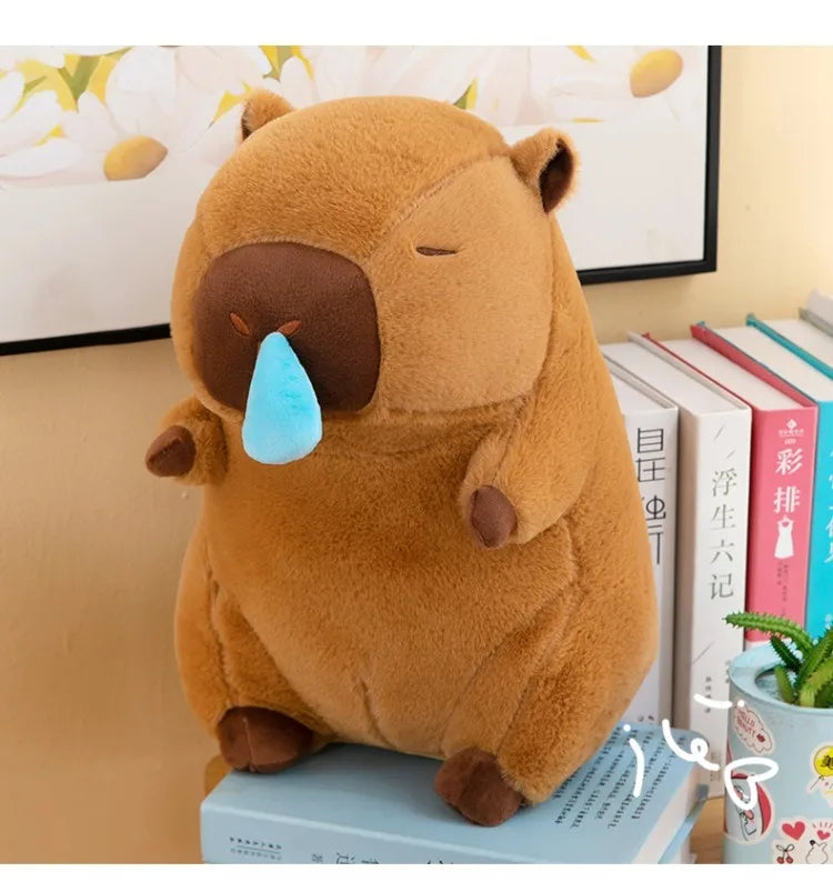 30-50cm Kapibala Cartoon Snot Capybara Plush Toy Kawaii Simulation Animal Ugly Cute Soft Stuffed Capybara Doll Throw Pillow Gift