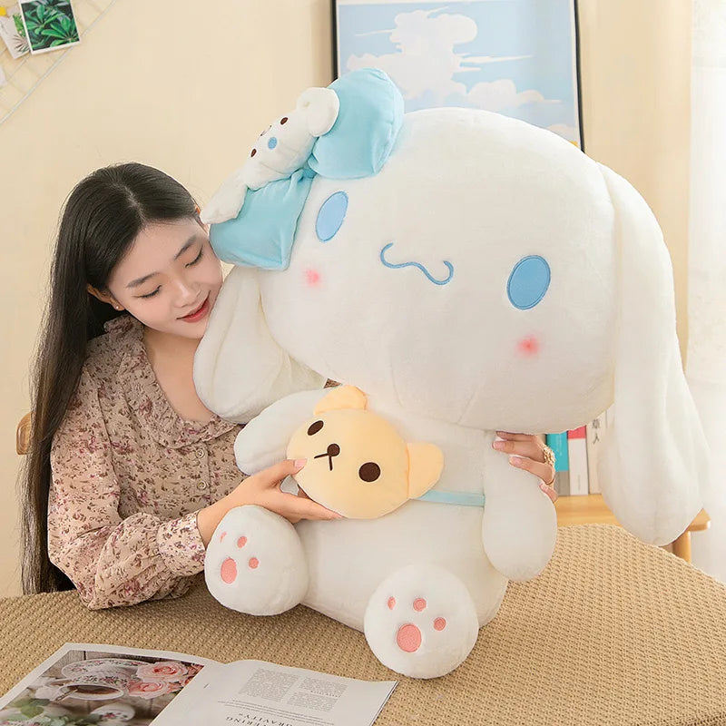 Sanrio Kuromi Plush Dolls 40/50cm kawaii My Melody Cinnamoroll Soft Stuffed animals Anime Figure Pillow Cartoon Decor Kids Toys