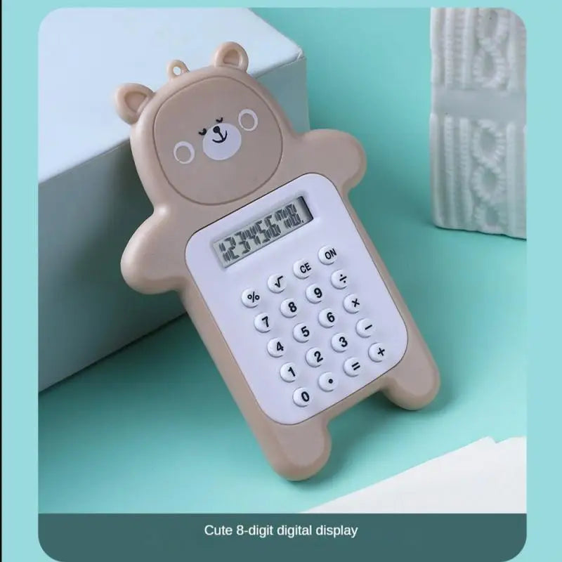 Mini Cartoon Calculator Pocket Size 8 Digits Display Portable Kawaii Small Button Calculate Students School Calculating Supplies