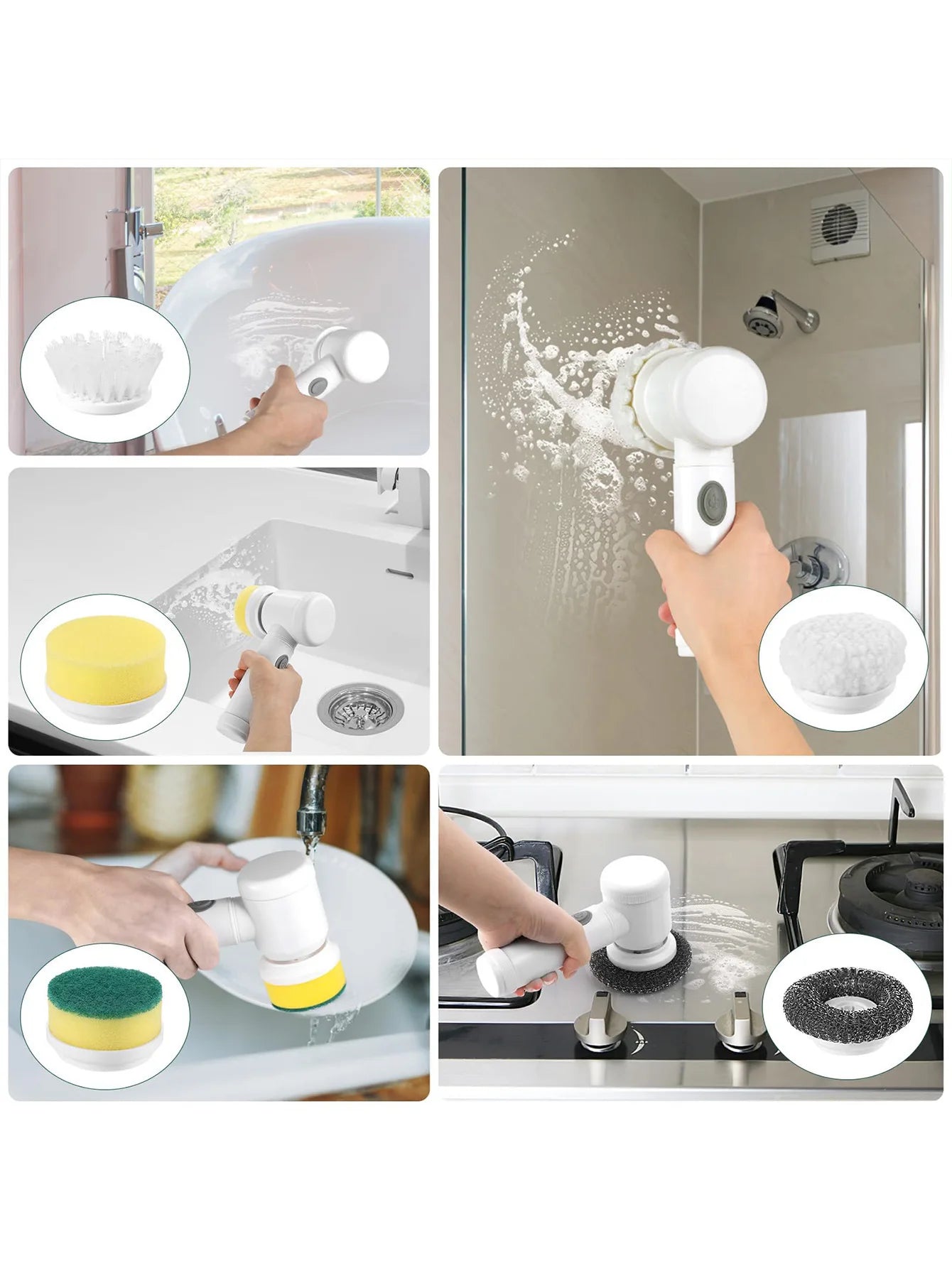 Xiaomi Electric Cleaning Brush Household Appliances Cordless Electric Floor Scrubber Replaceable Brush Head Household Cleaning