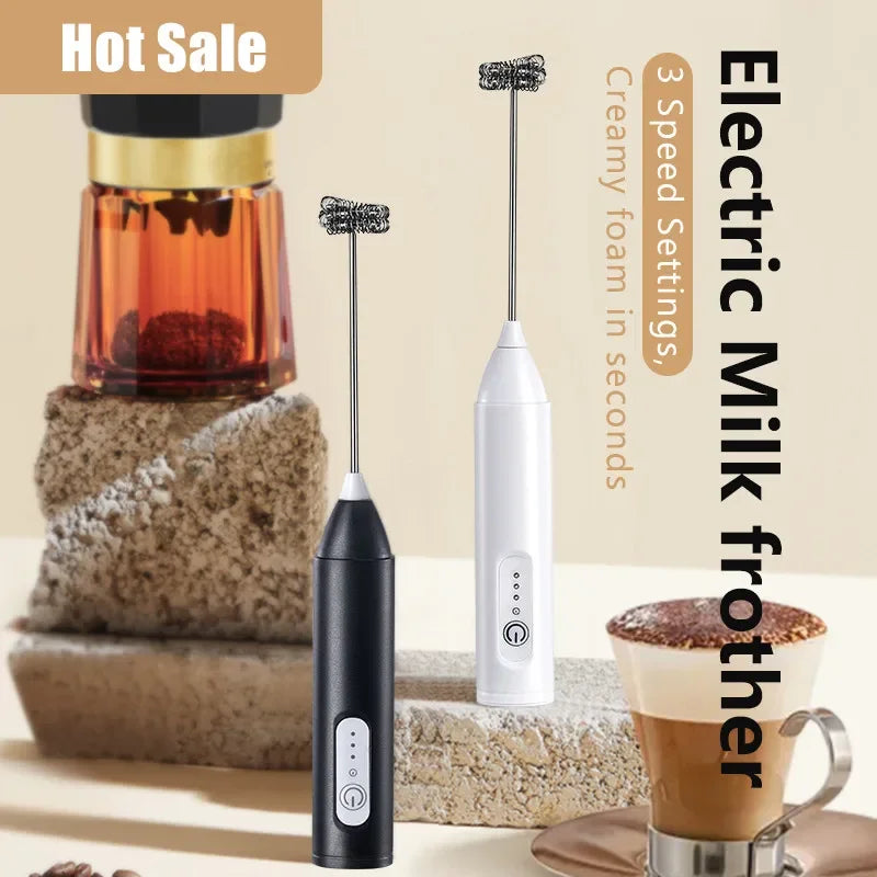 Mini Electric Handheld Milk Frother Electric Blender with USB Electrical Maker Whisk Mixer for Milk Frother Cappuccino