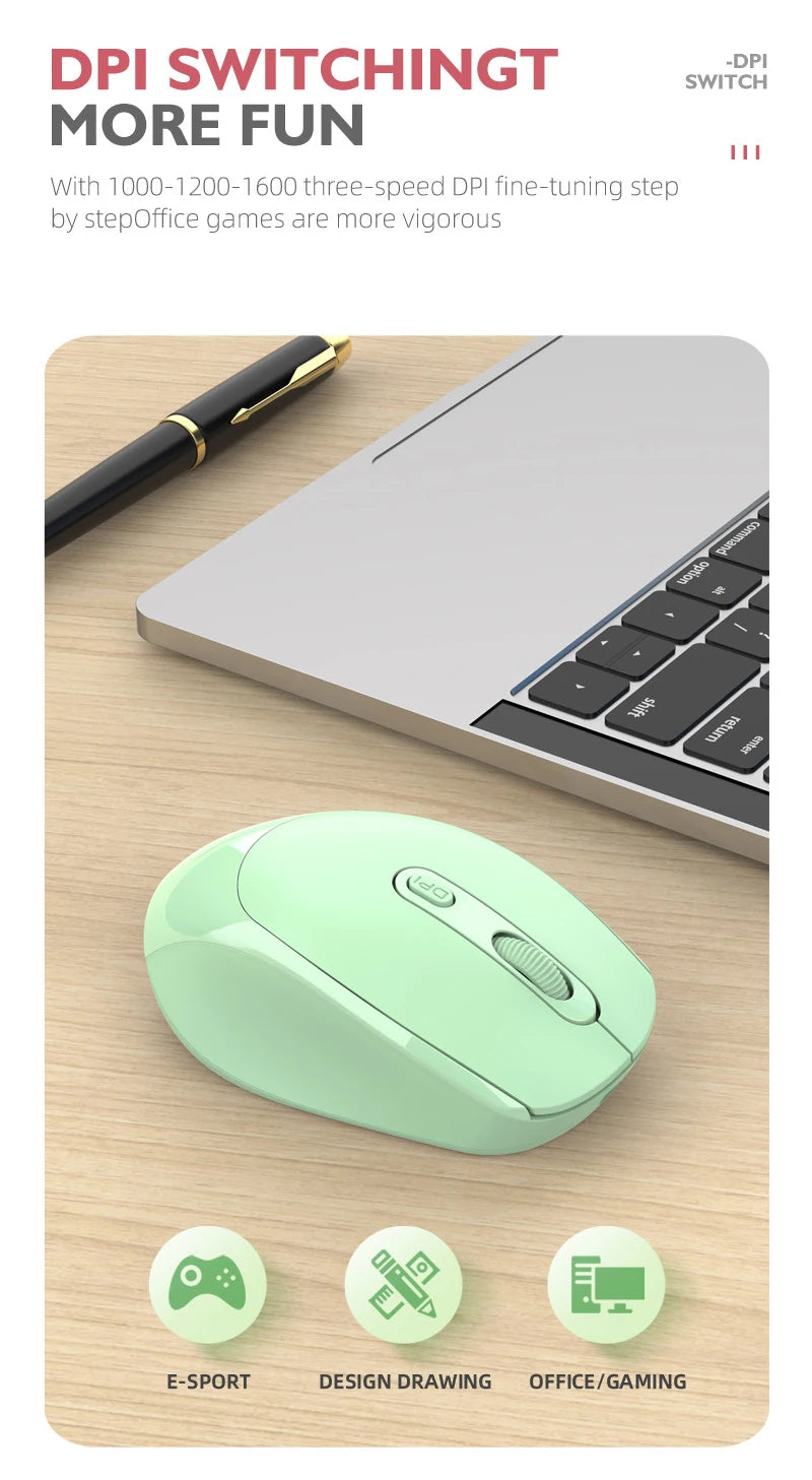 Xiaomi Mijia Wireless Mouse 2.4GHz Bluetooth Dual Models 1600 DPI Readjustable Rechargeable Ergonomic Mice Silent Office Gaming