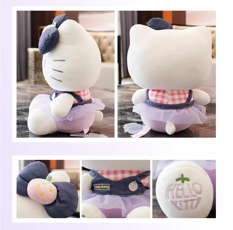 Anime Sanrio Hello Kitty Kulomi Cute Stuffed Plush Toys Plushies Soft Pillow Kawaii Pink Birthday Party Gift For Kid Girl Friend