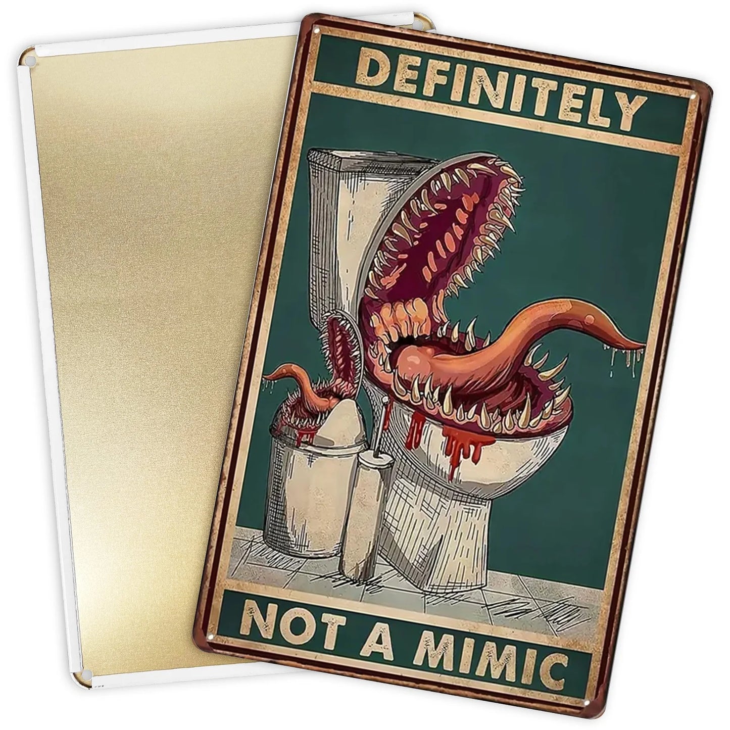 Metal Tin Signs, Retro Poster, Dice Game, Halloween, Living, Toilet Decor, Wall Panel, Definitely Not A Mimic