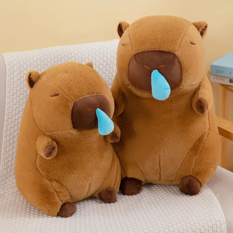 30-50cm Kapibala Cartoon Snot Capybara Plush Toy Kawaii Simulation Animal Ugly Cute Soft Stuffed Capybara Doll Throw Pillow Gift