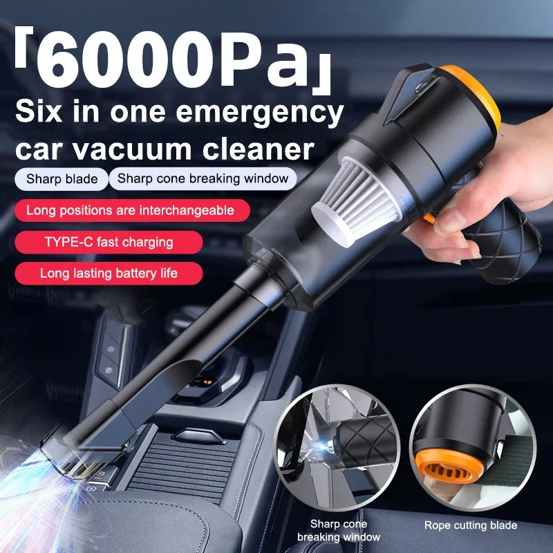 Wireless car mounted 6000pa vacuum cleaner, household small rechargeable handheld powerful indoor sofa desktop vacuum cleaner