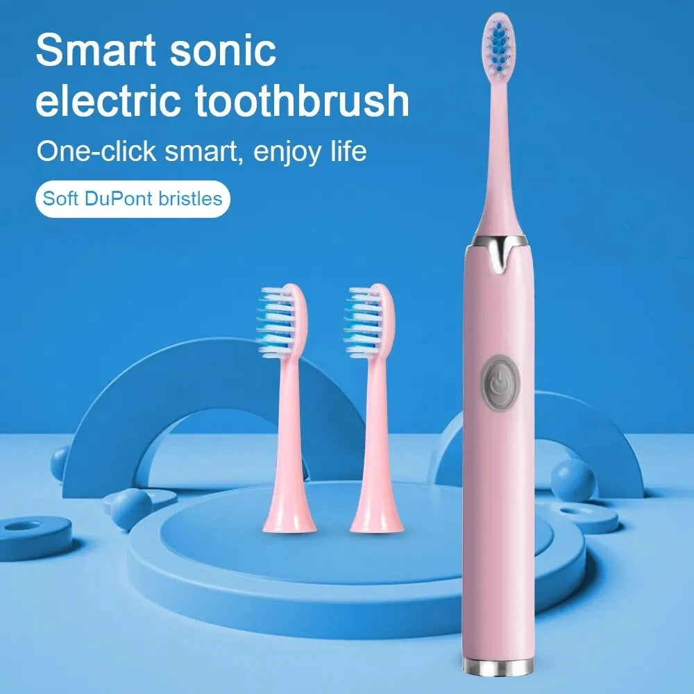 Sonic Electric Toothbrush IPX7 Waterproof Adult Couple Home Use Soft Bristle Replaceable With 4/8 Tooth Brush Heads