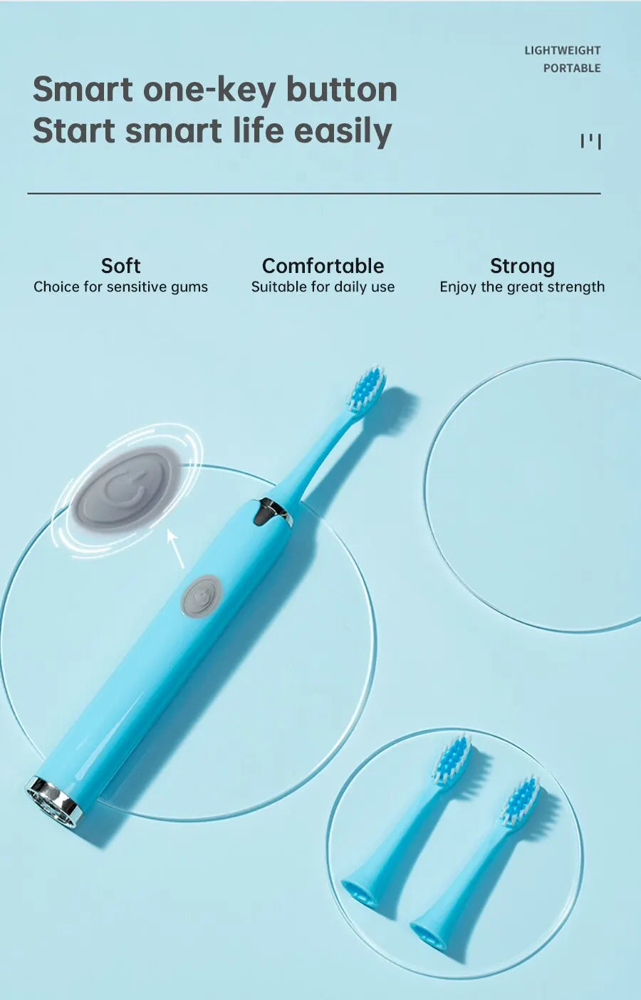 Sonic Electric Toothbrush IPX7 Waterproof Adult Couple Home Use Soft Bristle Replaceable With 4/8 Tooth Brush Heads