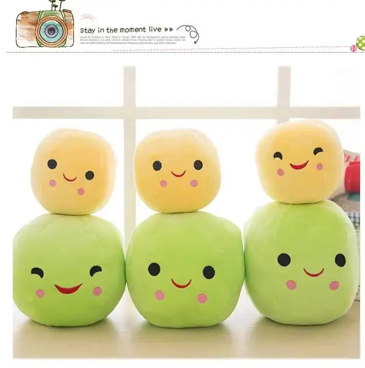 Cute Plush Peas Filled Plant Toy Creative Pea  Children Kawaii Doll Bean Baby Pillow Cushion  Girl Gift