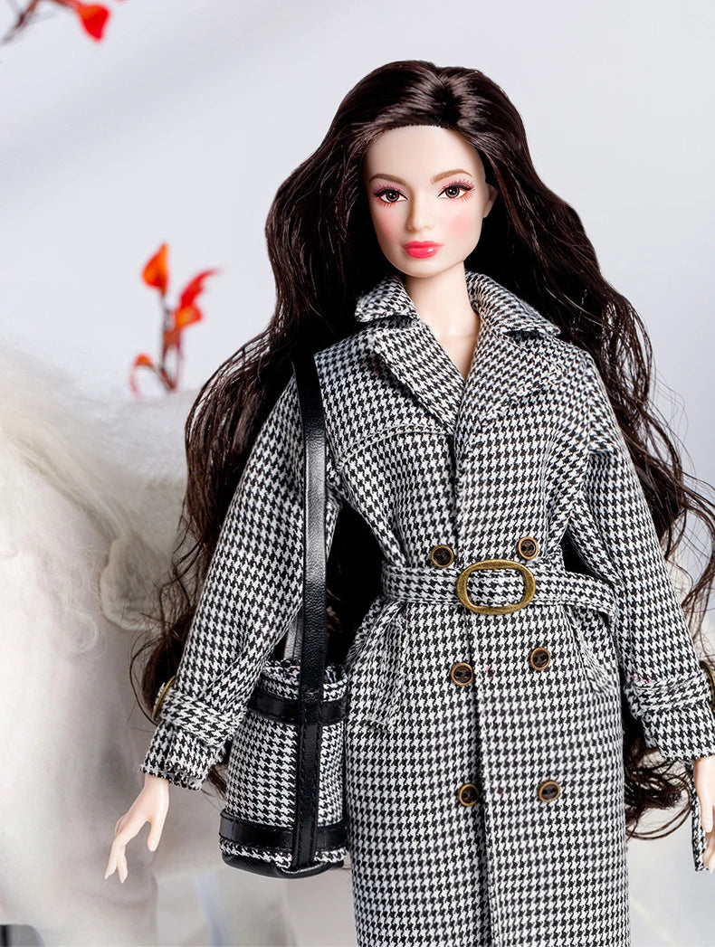 Supermodel Doll Clothes Suit European Fashion Classic Trench Coat Accessories Set Princess Dress DIY Limited Collection Gifts