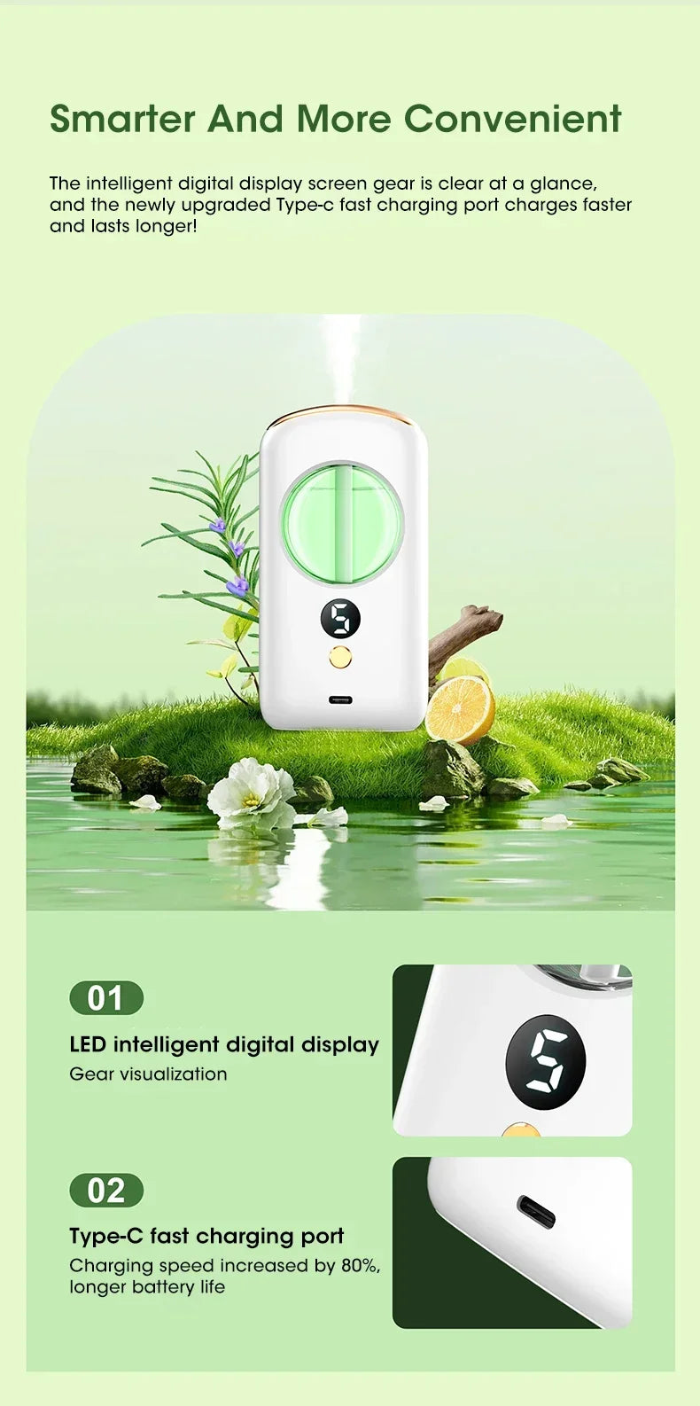 Desktop Diffuser Aromatherapy Machine USB Smart Air Purifier with Display Car Air Freshener Home Bathroom Deodorization