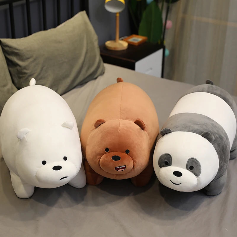 The Bare Bears Plush Grizzly Panda Ice Bear Toys Stuffed Doll We Bare Bears Plush Peluche Room Decor Bedside Cushion Kid Gifts