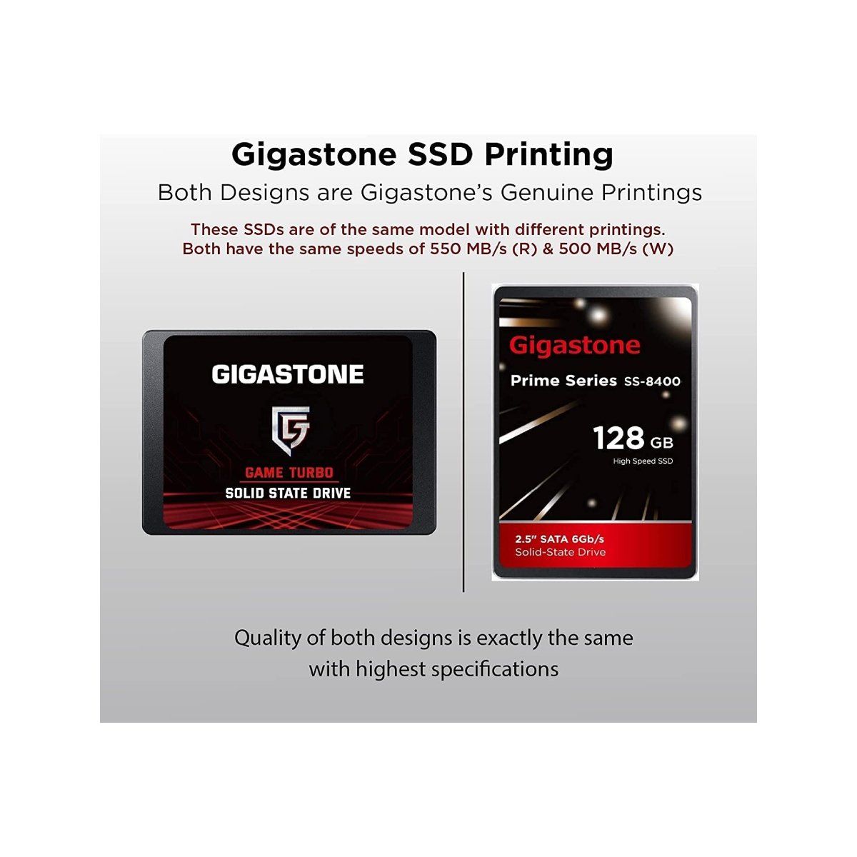 Gigastone Game Turbo 128GB SSD SATA III 6Gb/s. 3D NAND 2.5